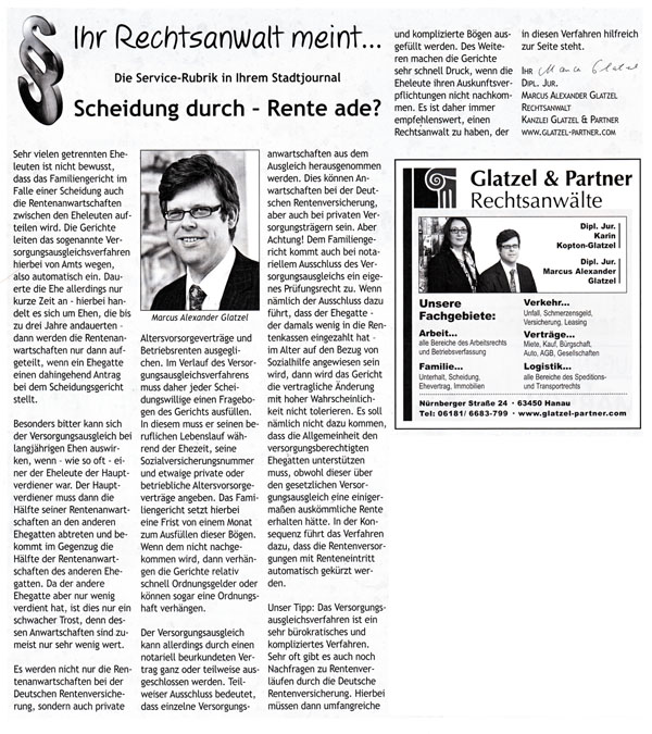 GlatzelArtikel Stadtjournal 05 06 2017 Scheidung Rente
